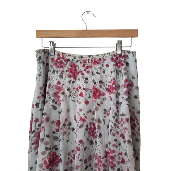 St John Sport Floral Print A-Line Midi Skirt Size 8 - Picture 5 of 8